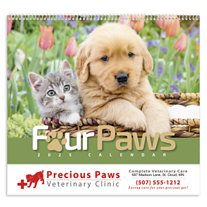 HotLine® Products Four Paws Appointment Calendar - Spiral