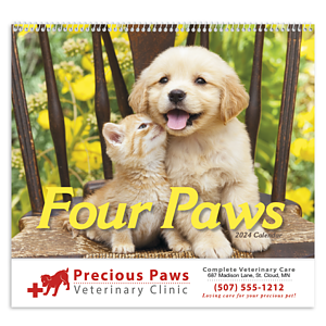 HotLine® Products Four Paws Appointment Calendar - Spiral
