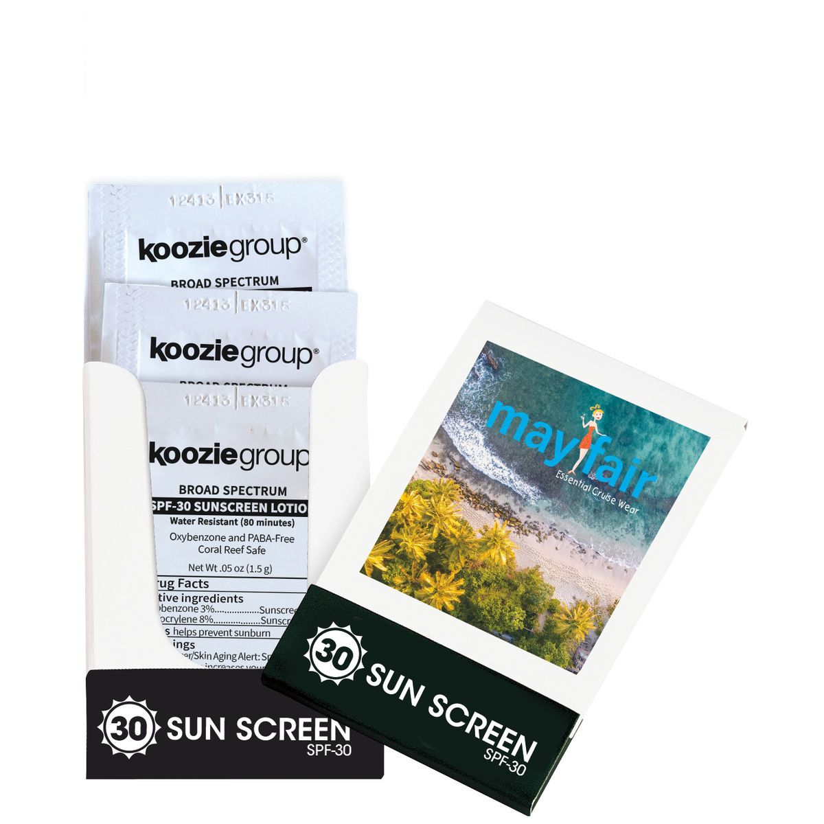 Promotional Reeffriendly spf30 sunscreen lotion pocket pack