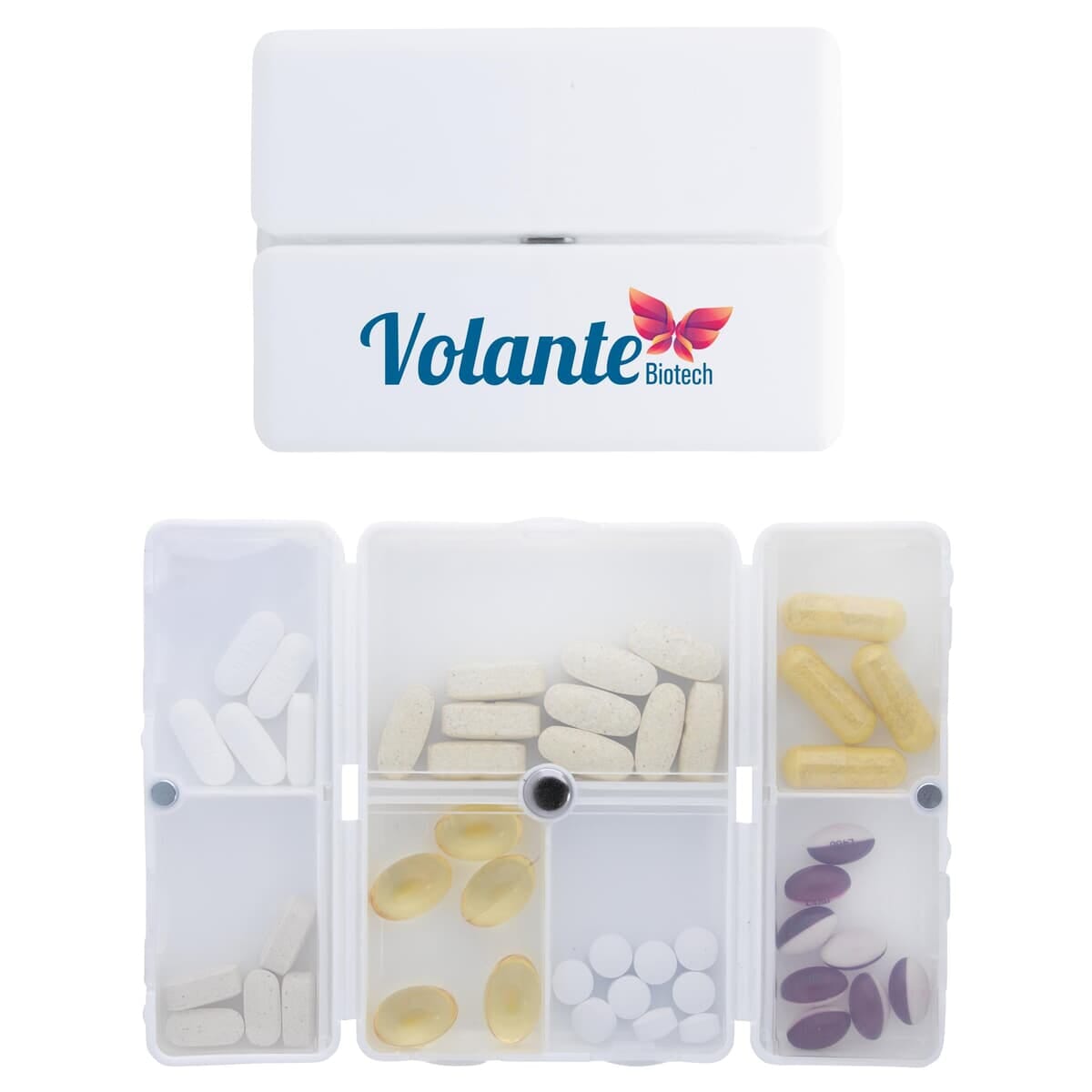 Magnetic Dual-Open Pill Box