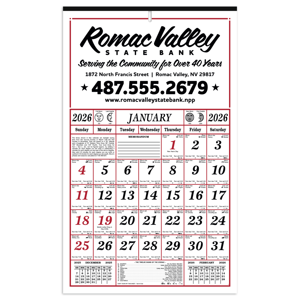 Skinner & Kennedy® 7-Sheet Almanac