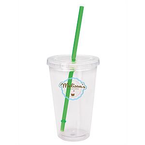Good Value™ Clear Tumbler with Colored Lid - 18 oz.