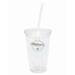 Good Value™ Clear Tumbler with Colored Lid - 18 oz.