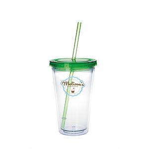 Good Value™ Clear Tumbler with Colored Lid - 18 oz.