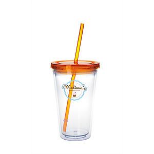 Good Value™ Clear Tumbler with Colored Lid - 18 oz.