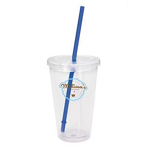 Good Value™ Clear Tumbler with Colored Lid - 18 oz.