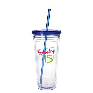 Good Value™ Clear Tumbler with Colored Lid - 24 oz.