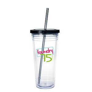 Good Value™ Clear Tumbler with Colored Lid - 24 oz.