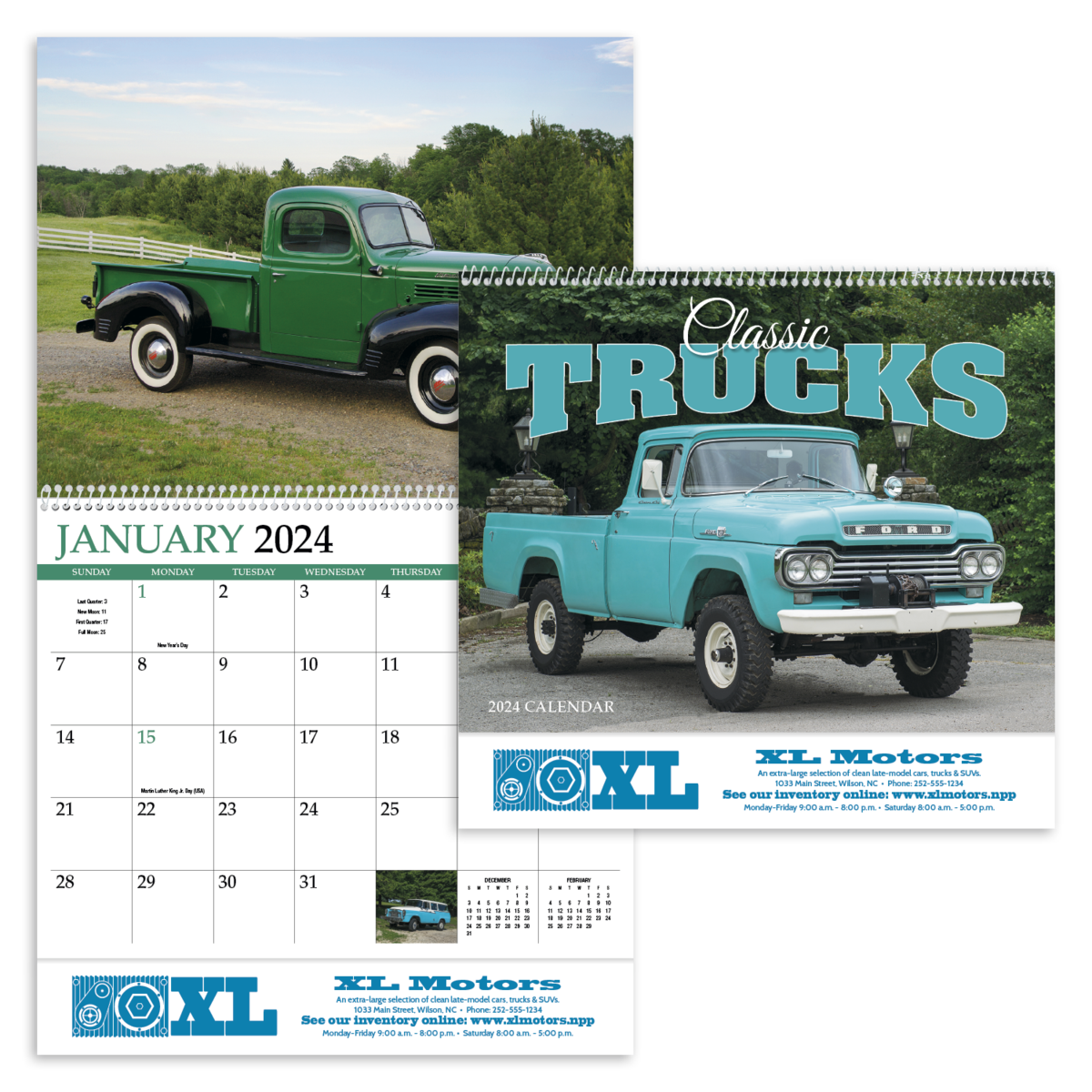 Promotional Classic Trucks Appointment Calendar Spiral Personalized Promotional Classic Trucks Appointment Calendar Spiral Personalized