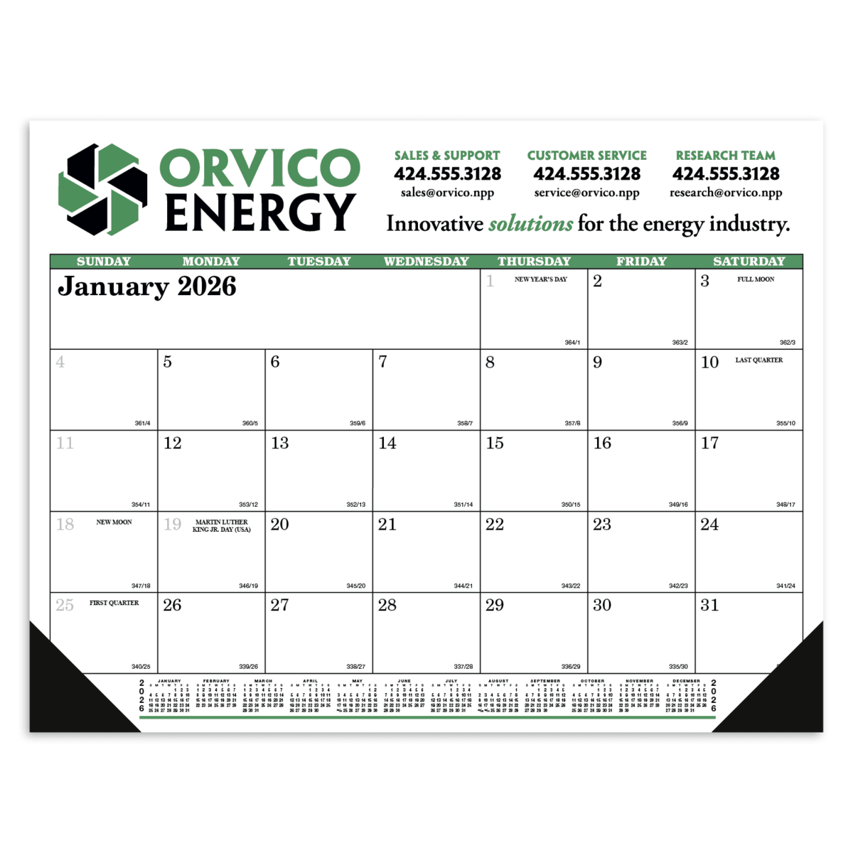 Skinner & Kennedy® Desk Pad Calendar
