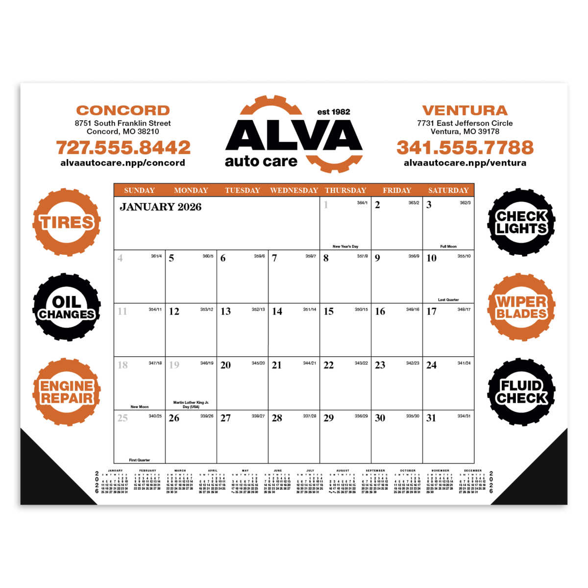 Skinner & Kennedy® Desk Pad Calendar