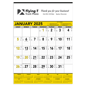 Triumph® Calendars Yellow & Black Contractor Memo Calendar