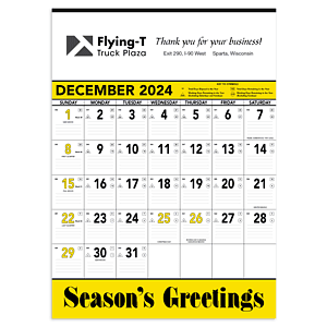 Triumph® Calendars Yellow & Black Contractor Memo Calendar