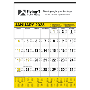 Triumph® Calendars Yellow & Black Contractor Memo Calendar