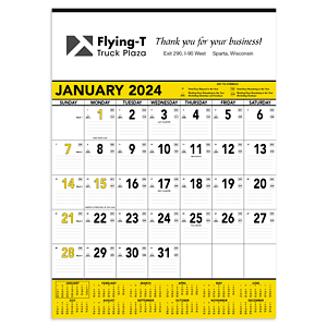 Triumph® Calendars Yellow & Black Contractor Memo Calendar