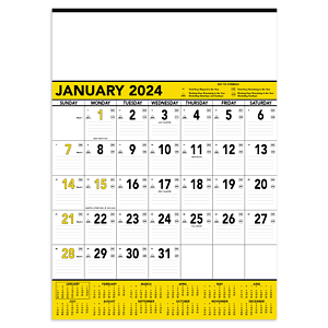 Triumph® Calendars Yellow & Black Contractor Memo Calendar
