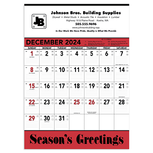 Triumph® Calendars Red & Black Contractor Memo Calendar