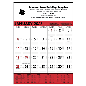Promotional Triumph® Calendars Red & Black Contractor Memo