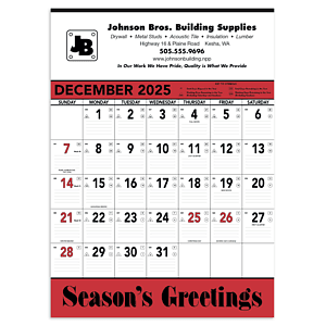 Triumph® Calendars Red & Black Contractor Memo Calendar