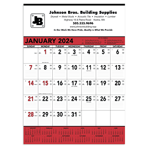 Triumph® Calendars Red & Black Contractor Memo Calendar