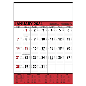 Triumph® Calendars Red & Black Contractor Memo Calendar
