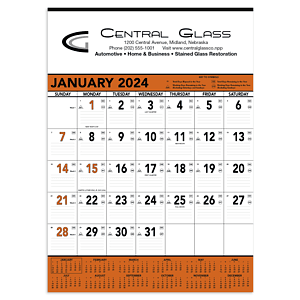 Triumph® Calendars Orange & Black Contractor Memo Calendar