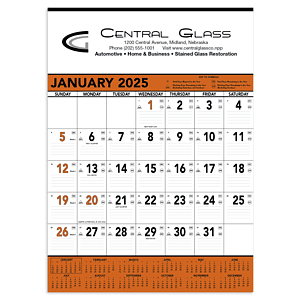 Triumph® Calendars Orange & Black Contractor Memo Calendar