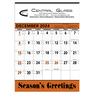 Triumph® Calendars Orange & Black Contractor Memo Calendar