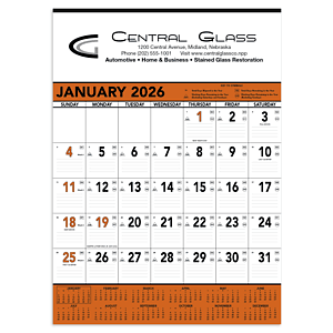 Triumph® Calendars Orange & Black Contractor Memo Calendar