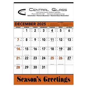 Triumph® Calendars Orange & Black Contractor Memo Calendar