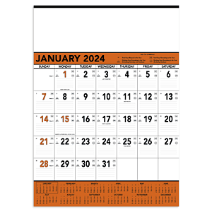 Triumph® Calendars Orange & Black Contractor Memo Calendar