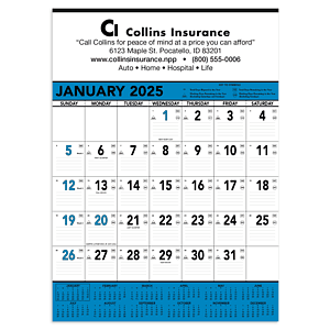 Triumph® Calendars Blue & Black Contractor Memo Calendar