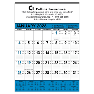 Triumph® Calendars Blue & Black Contractor Memo Calendar