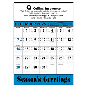 Triumph® Calendars Blue & Black Contractor Memo Calendar