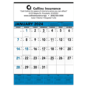 Triumph® Calendars Blue & Black Contractor Memo Calendar