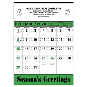 Triumph® Calendars Green & Black Contractor Memo Calendar