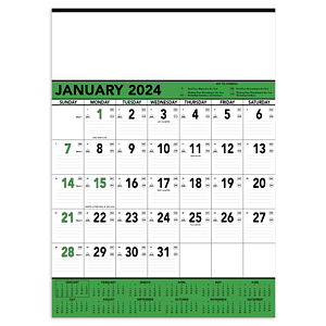 Triumph® Calendars Green & Black Contractor Memo Calendar