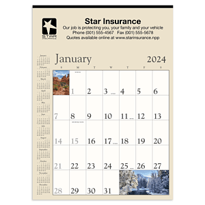Triumph® Calendars Decorator Memo (Tan) Calendar