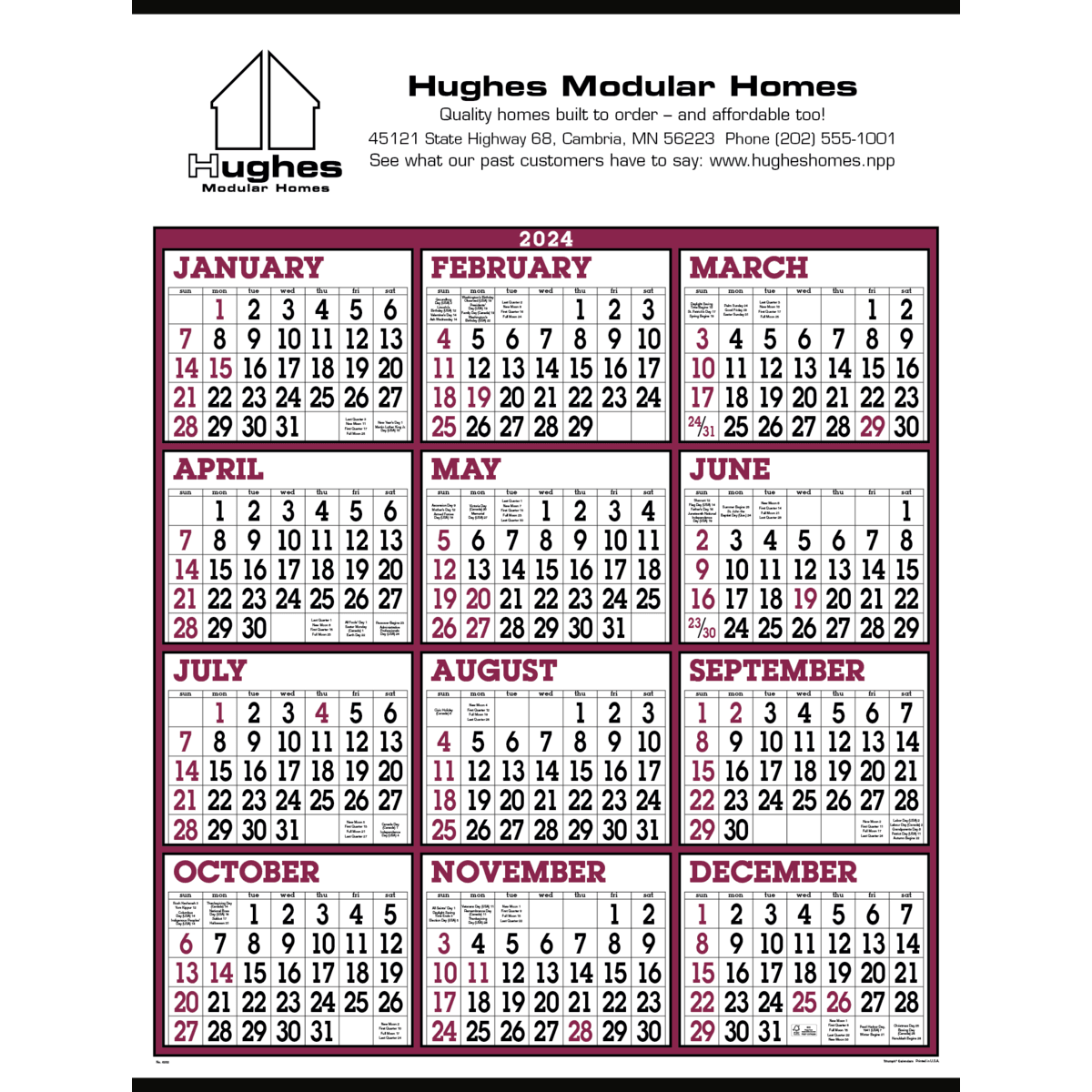 Triumph® Calendars Big Numbers Span-A-Year Calendar