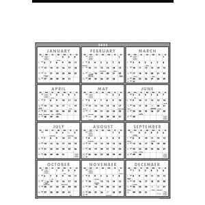 Triumph® Calendars Black & White Span-A-Year Non-Laminated Calendar