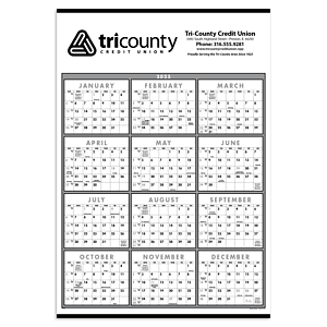 Triumph® Calendars Black & White Span-A-Year Non-Laminated Calendar