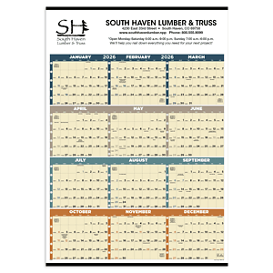 Triumph® Calendars Time Management Span-A-Year (Non-Laminated) Calendar