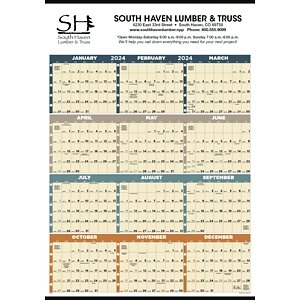 Triumph® Calendars Time Management Span-A-Year (Non-Laminated) Calendar