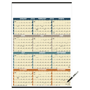 Triumph® Calendars Time Management Span-A-Year (Laminated w/Marker) Calendar