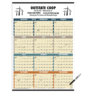 Triumph® Calendars Time Management Span-A-Year (Laminated w/Marker) Calendar