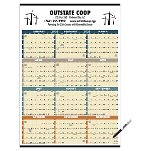 Triumph® Calendars Time Management Span-A-Year (Laminated w/Marker) Calendar