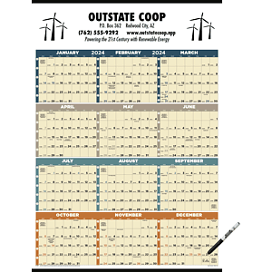 Triumph® Calendars Time Management Span-A-Year (Laminated w/Marker) Calendar