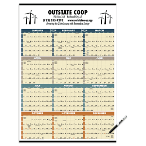 Triumph® Calendars Time Management Span-A-Year (Laminated w/Marker) Calendar