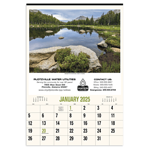 HotLine® Products Scenic America® Executive-White Ad Calendar