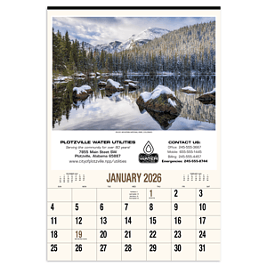 HotLine® Products Scenic America® Executive-White Ad Calendar